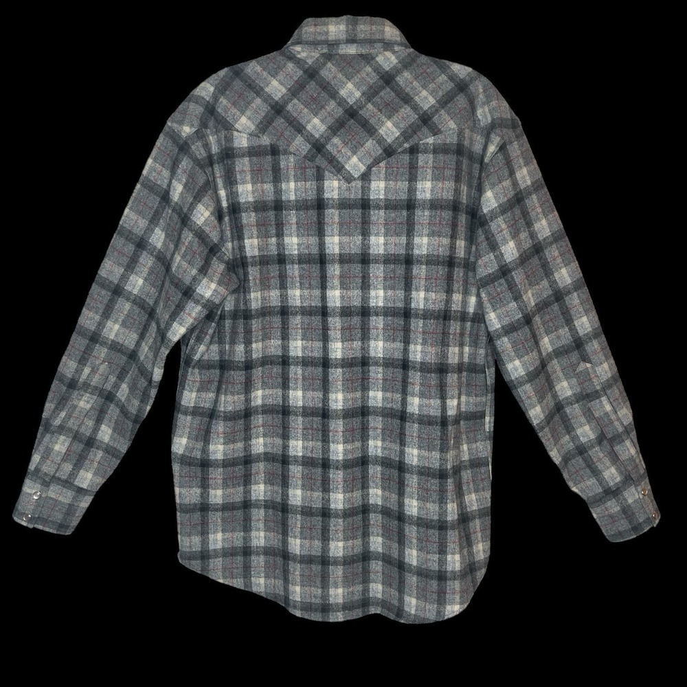 Vintage Pendleton High Grade Western Wear Plaid Wool Shirt Mens M Pearl Snap - Picture 4 of 8